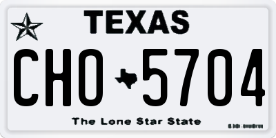 TX license plate CHO5704