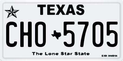 TX license plate CHO5705