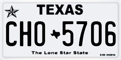 TX license plate CHO5706