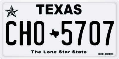TX license plate CHO5707