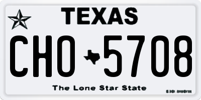 TX license plate CHO5708