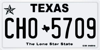 TX license plate CHO5709