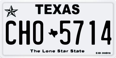 TX license plate CHO5714