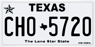 TX license plate CHO5720