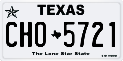 TX license plate CHO5721