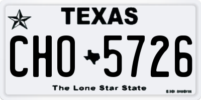 TX license plate CHO5726