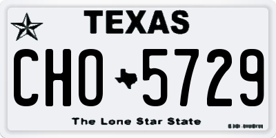 TX license plate CHO5729
