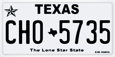 TX license plate CHO5735