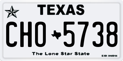TX license plate CHO5738