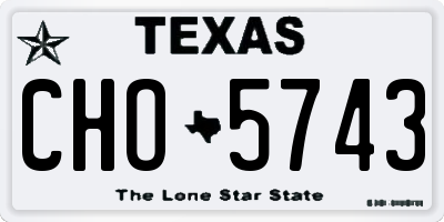 TX license plate CHO5743