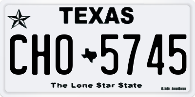 TX license plate CHO5745