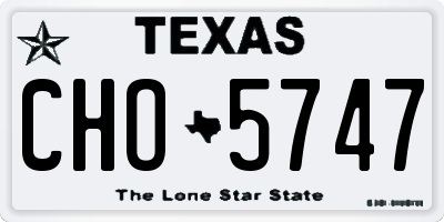 TX license plate CHO5747