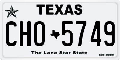 TX license plate CHO5749