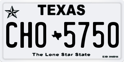 TX license plate CHO5750