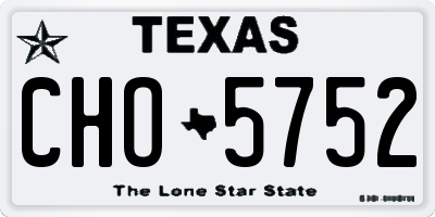 TX license plate CHO5752