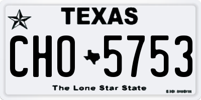 TX license plate CHO5753