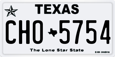 TX license plate CHO5754