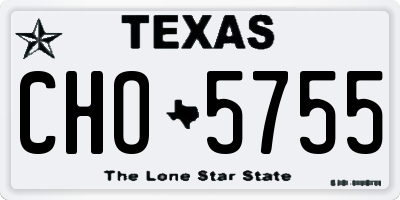 TX license plate CHO5755