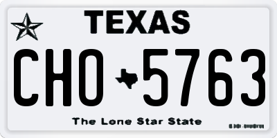 TX license plate CHO5763