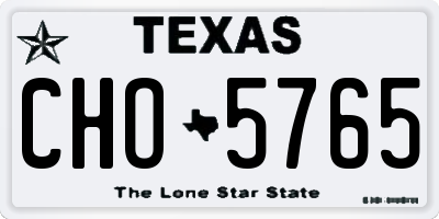 TX license plate CHO5765