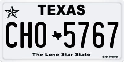 TX license plate CHO5767