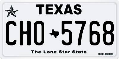 TX license plate CHO5768