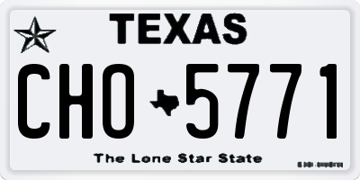 TX license plate CHO5771