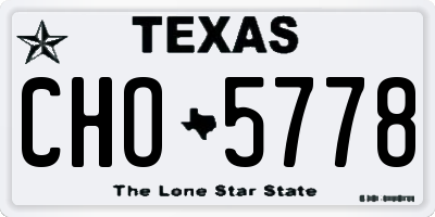 TX license plate CHO5778