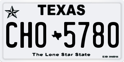 TX license plate CHO5780