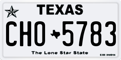 TX license plate CHO5783