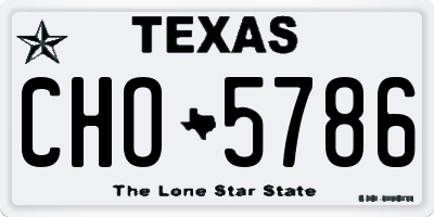 TX license plate CHO5786