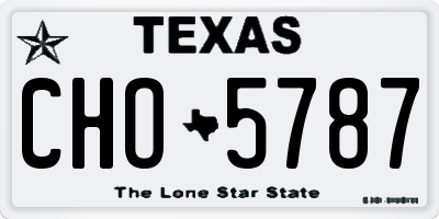 TX license plate CHO5787