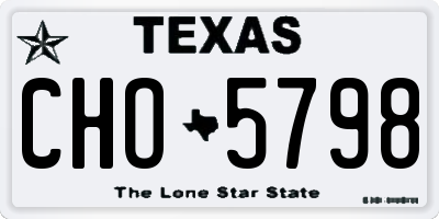 TX license plate CHO5798
