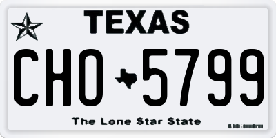 TX license plate CHO5799