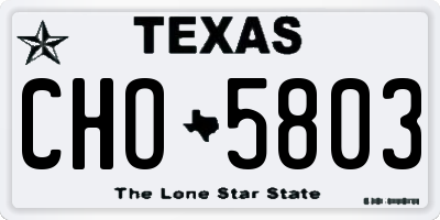 TX license plate CHO5803