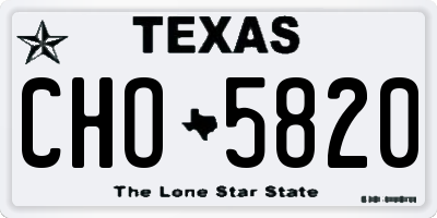 TX license plate CHO5820