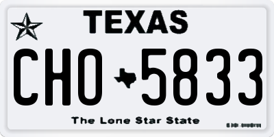 TX license plate CHO5833