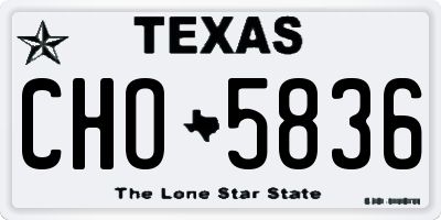 TX license plate CHO5836