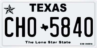 TX license plate CHO5840