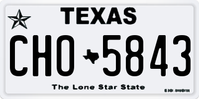 TX license plate CHO5843