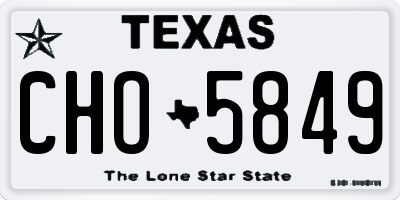 TX license plate CHO5849