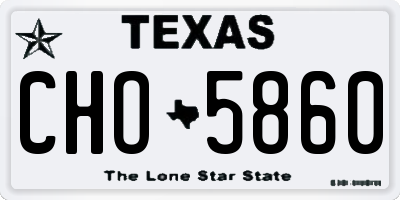 TX license plate CHO5860