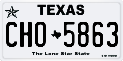 TX license plate CHO5863