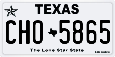 TX license plate CHO5865