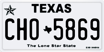 TX license plate CHO5869
