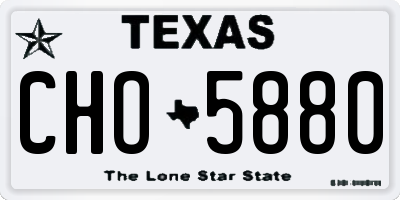 TX license plate CHO5880