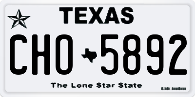 TX license plate CHO5892
