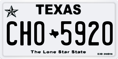TX license plate CHO5920