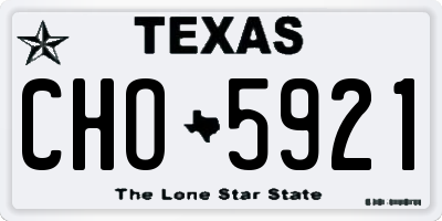 TX license plate CHO5921