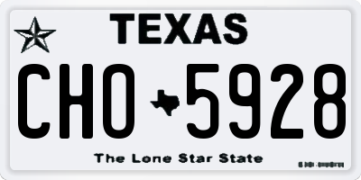 TX license plate CHO5928